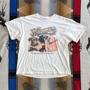 Vintage 90s Waterfowl Dogs Outdoor Hunting T-Shirt Size XL Single Stitch USA